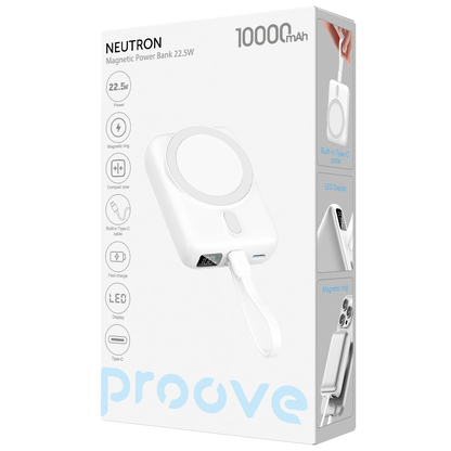 Powerbank Proove Neutron, 10000mAh, 22.5W, wireless, silver
