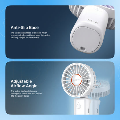 Ventilator portativ Proove Carlson, 1800mAh, 3W, i bardhë