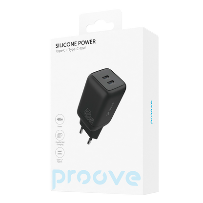 Karikues muri Proove Silicone Power, 40W, me 2×Type-C, i zi