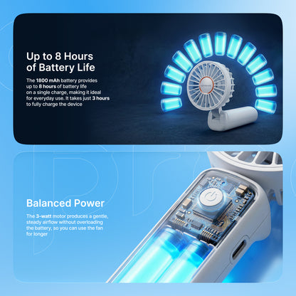 Ventilator portativ Proove Carlson, 1800mAh, 3W, i bardhë
