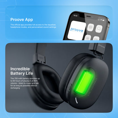 Kufje wireless Proove Symphony Neo me aplikacion (APP), të zeza