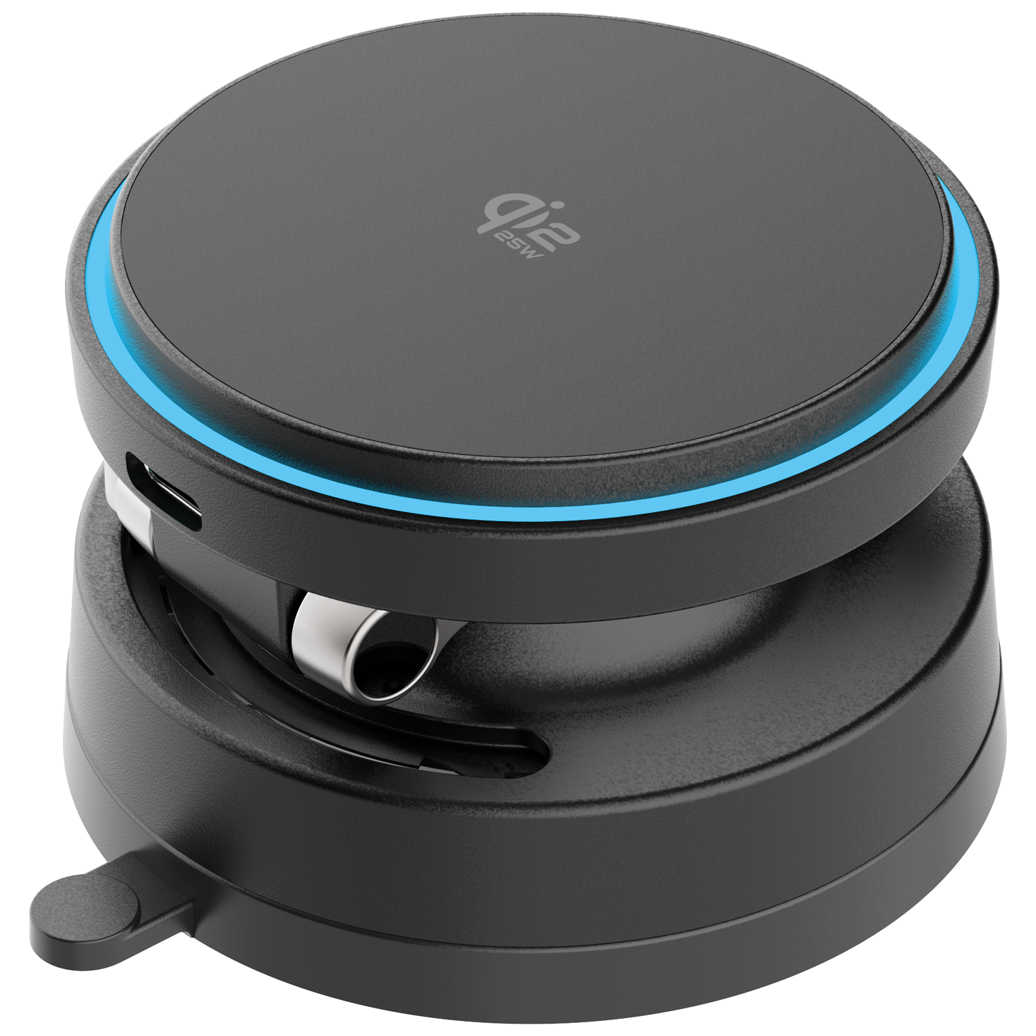 Mbajtëse veture me karikim wireless Proove Jetlock, Qi2, 25W, me thithëse, e zezë