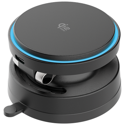 Mbajtëse veture me karikim wireless Proove Jetlock, Qi2, 25W, me thithëse, e zezë