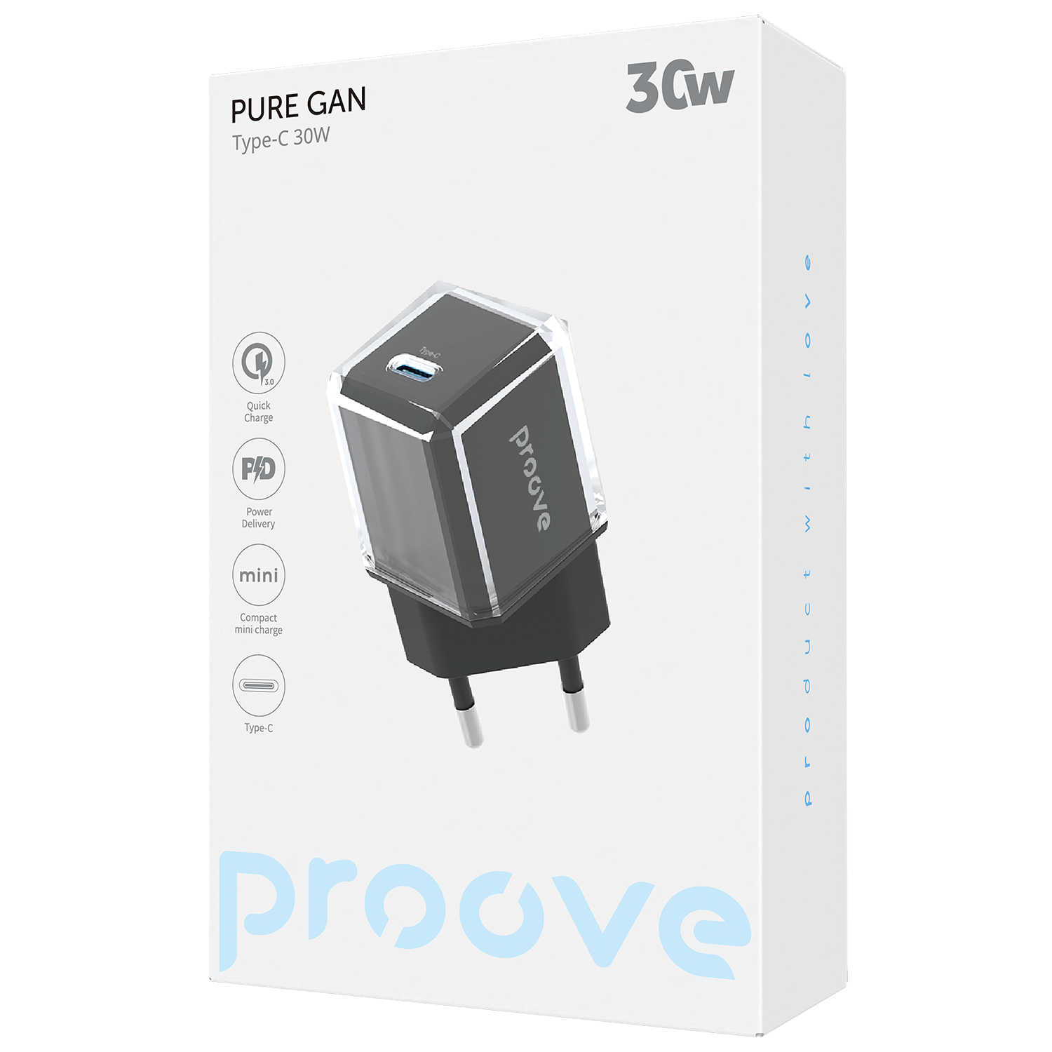 Karikues muri Proove Pure GaN, 30W, Type-C, i zi