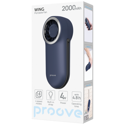 Ventilator portativ Proove Wing, 2000mAh, 4W, i kaltër