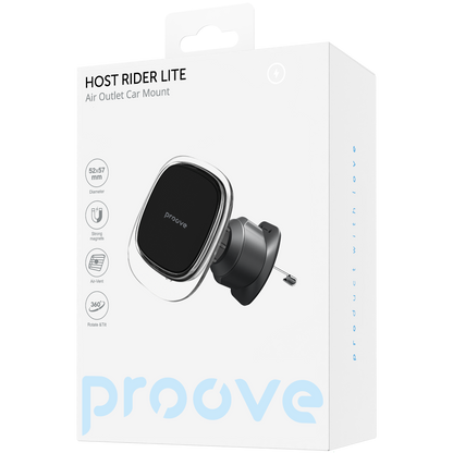 Mbajtëse telefoni për veturë Proove Host Rider Lite, magnetike për ventilim, e zezë