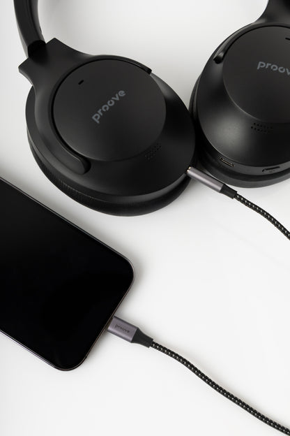 Kabllo audio Proove SoundMesh Type-C në 3.5mm(AUX), 1m, gri
