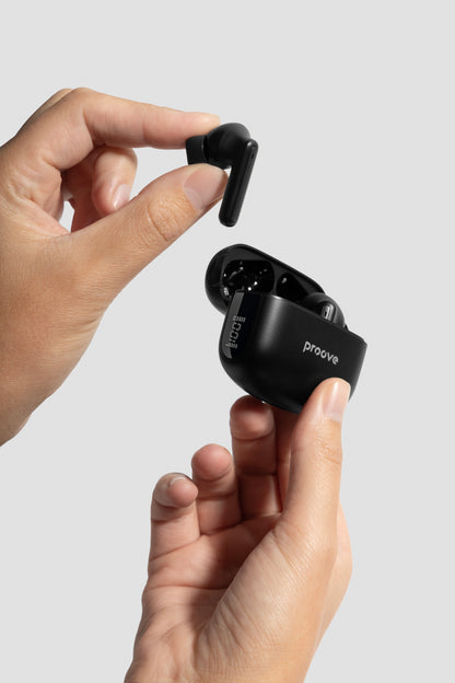 Dëgjuse wireless Proove Tempo TWS, ANC, me aplikacion, të zeza