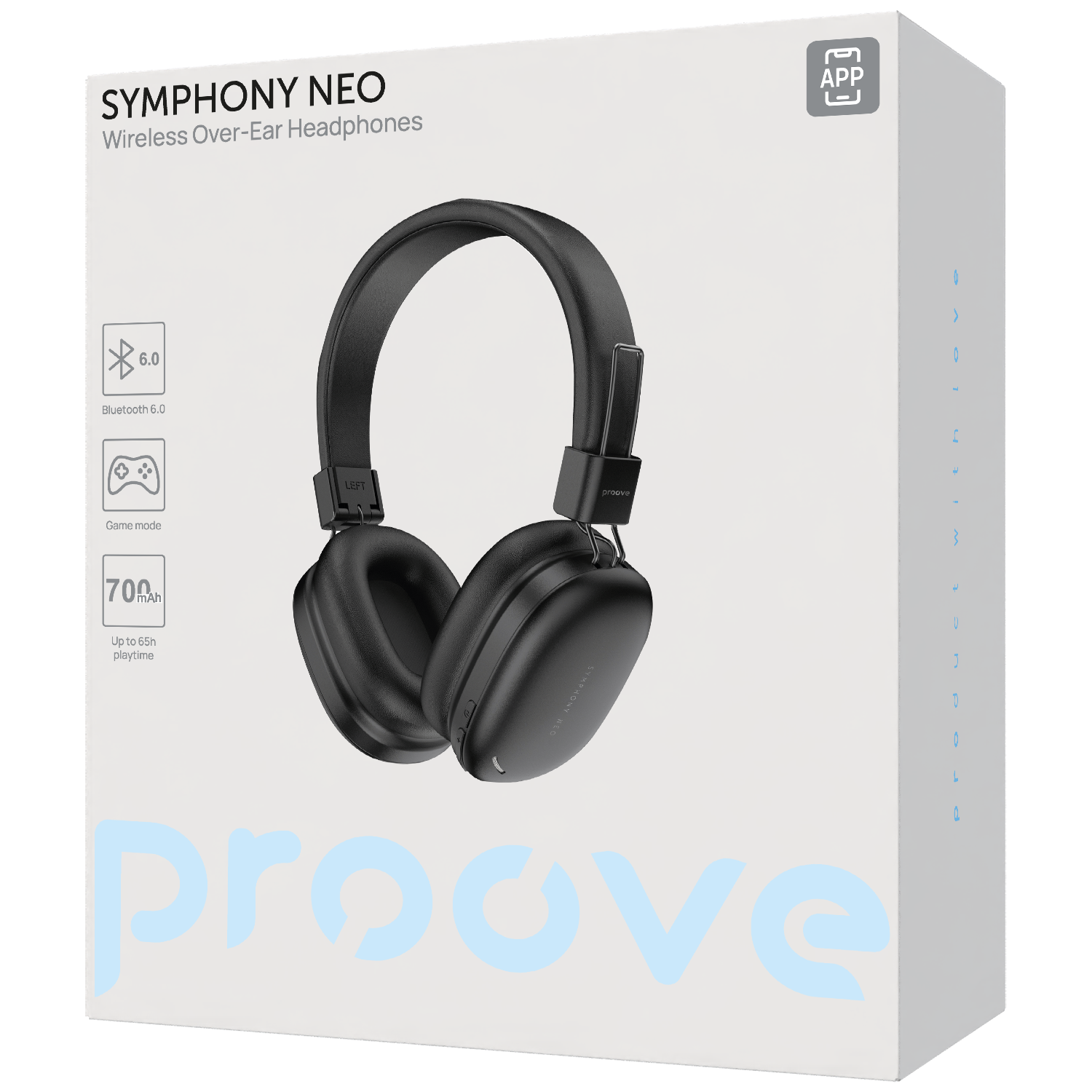 Kufje wireless Proove Symphony Neo me aplikacion (APP), të zeza