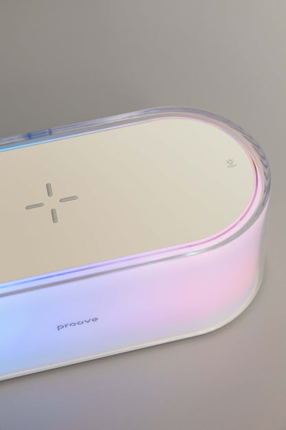 Llampë nate dhe karikues wireless Proove Multicolor Glow – 15W me ndriçim LED RGB dhe kontroll me prekje