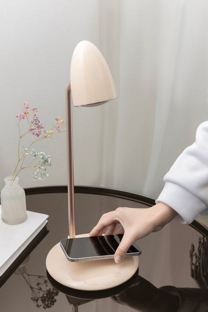 Llambë tavoline Proove Modern, 10W, me karikim wireless, bezhë