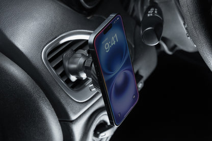 Mbajtëse magnetike për telefon me karikim wireless Proove Graphite Circle Qi2, 15W, për ventilim makine, e zezë