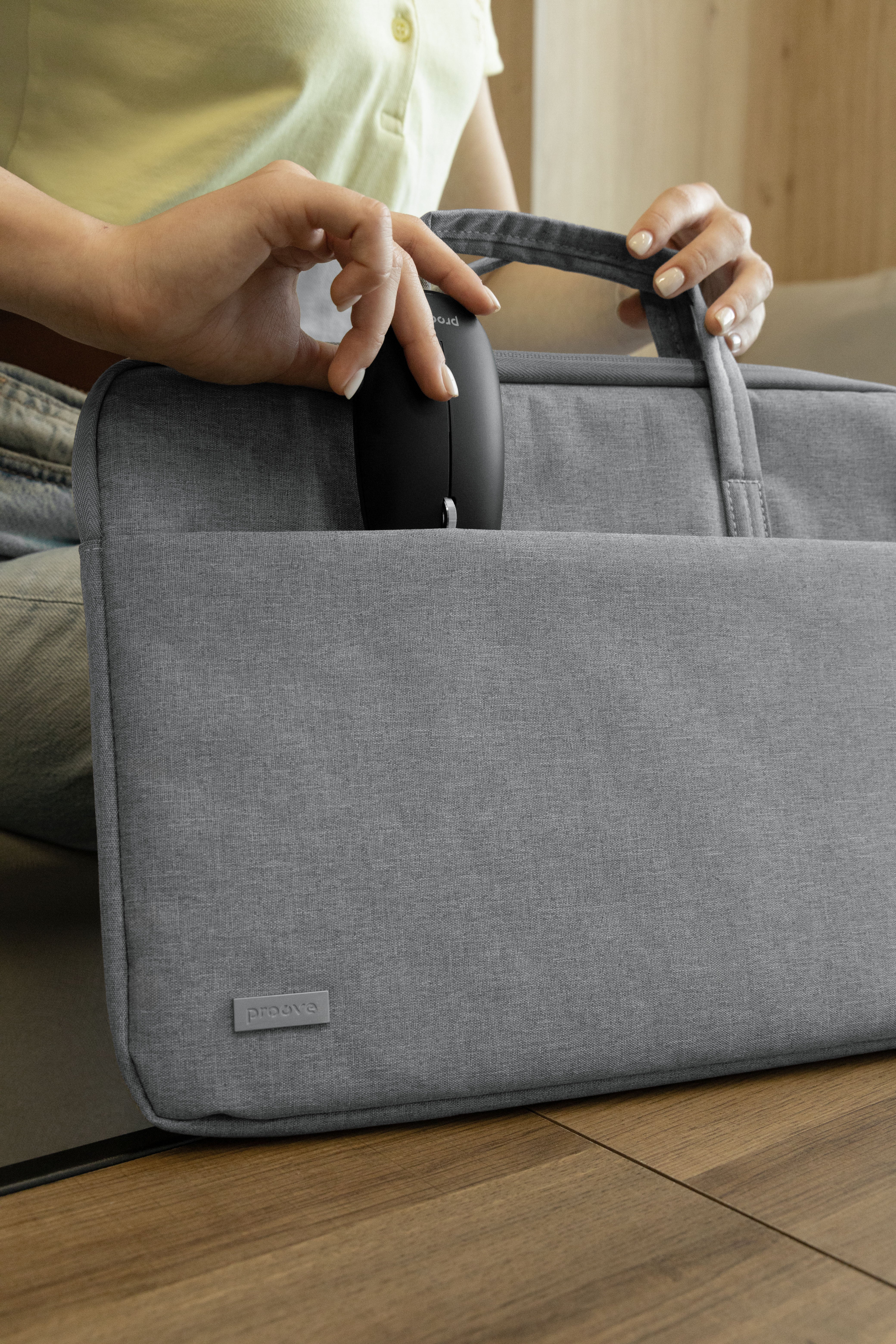 Çantë për laptop Proove Iris 14″, Oxford 300D, gri e çelët