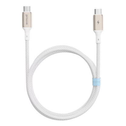 Kabllo karikimi Proove Dense Metal Type-C në Type-C, 60W, 1m, e bardhë