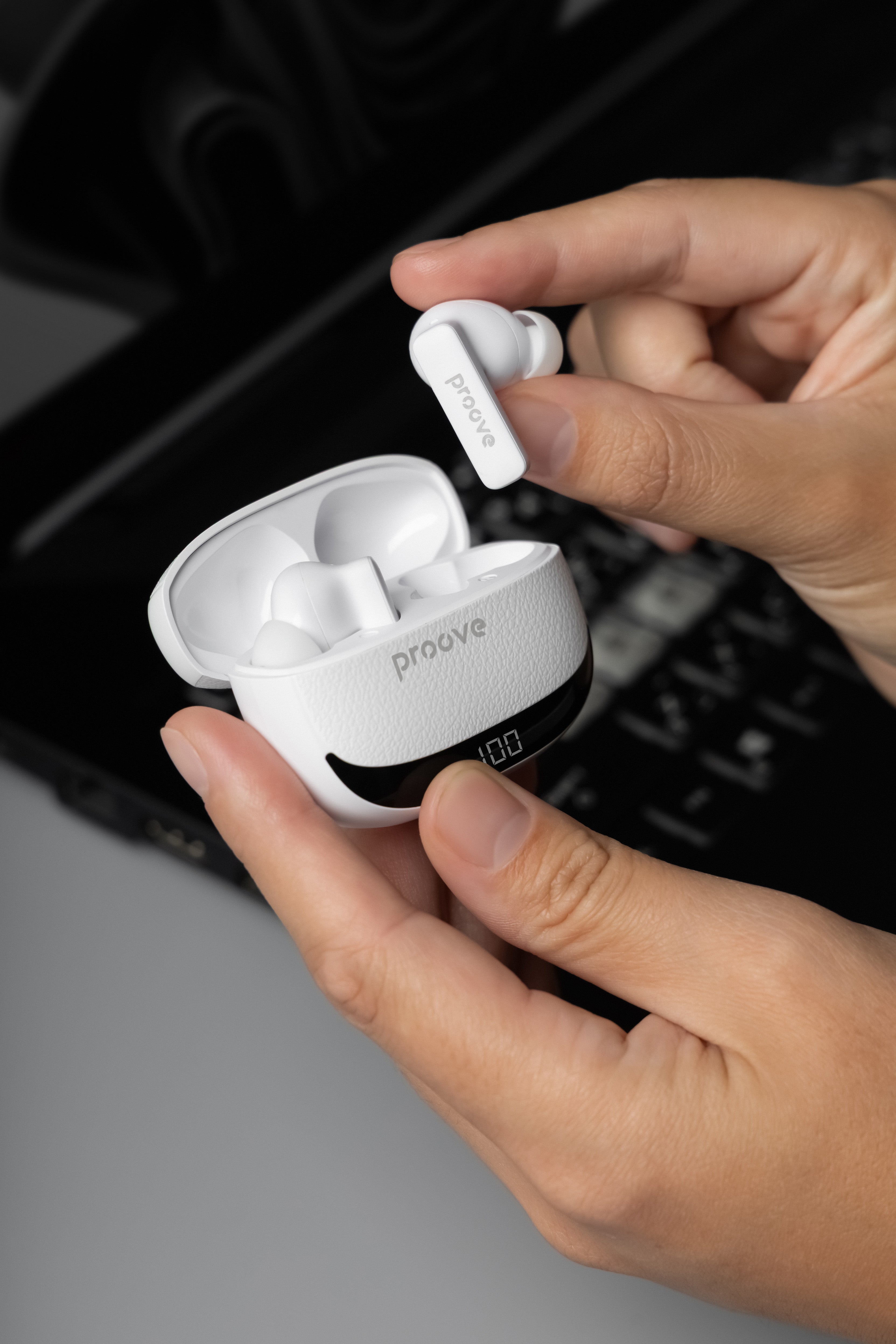 Dëgjuse wireless Proove Dreamer TWS me ANC dhe aplikacion dedikuar (APP), të bardha