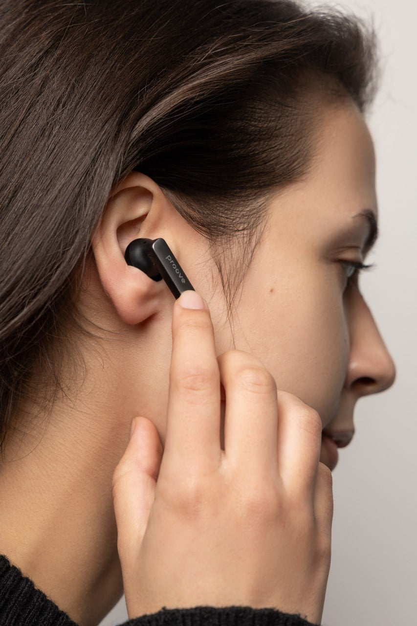 Dëgjuse wireless Proove NoLimit TWS me Hybrid ANC dhe aplikacion inteligjent (APP), të zeza