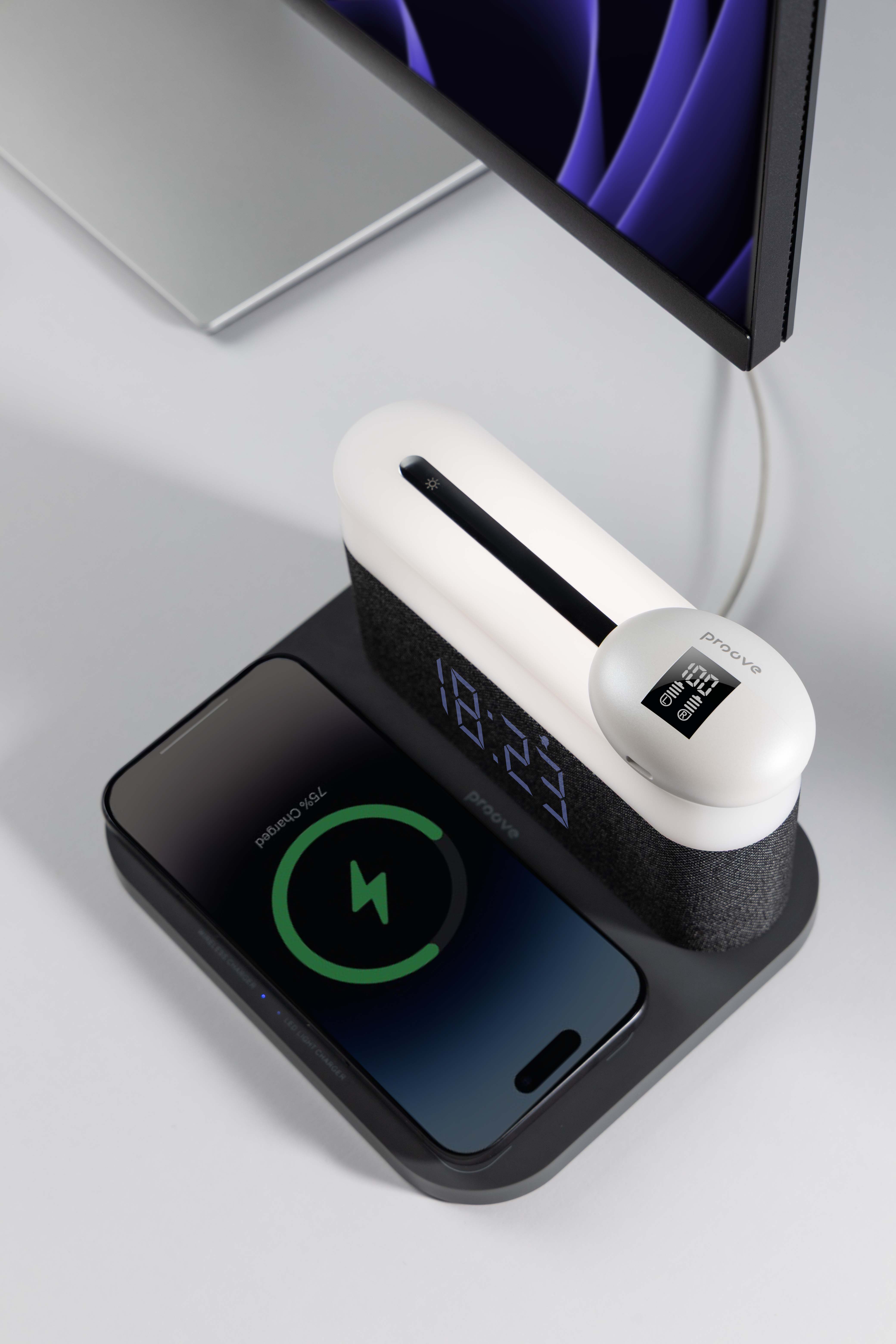 Llampë nate dhe karikues wireless Proove Day & Night – 15W me sensor inteligjent drite