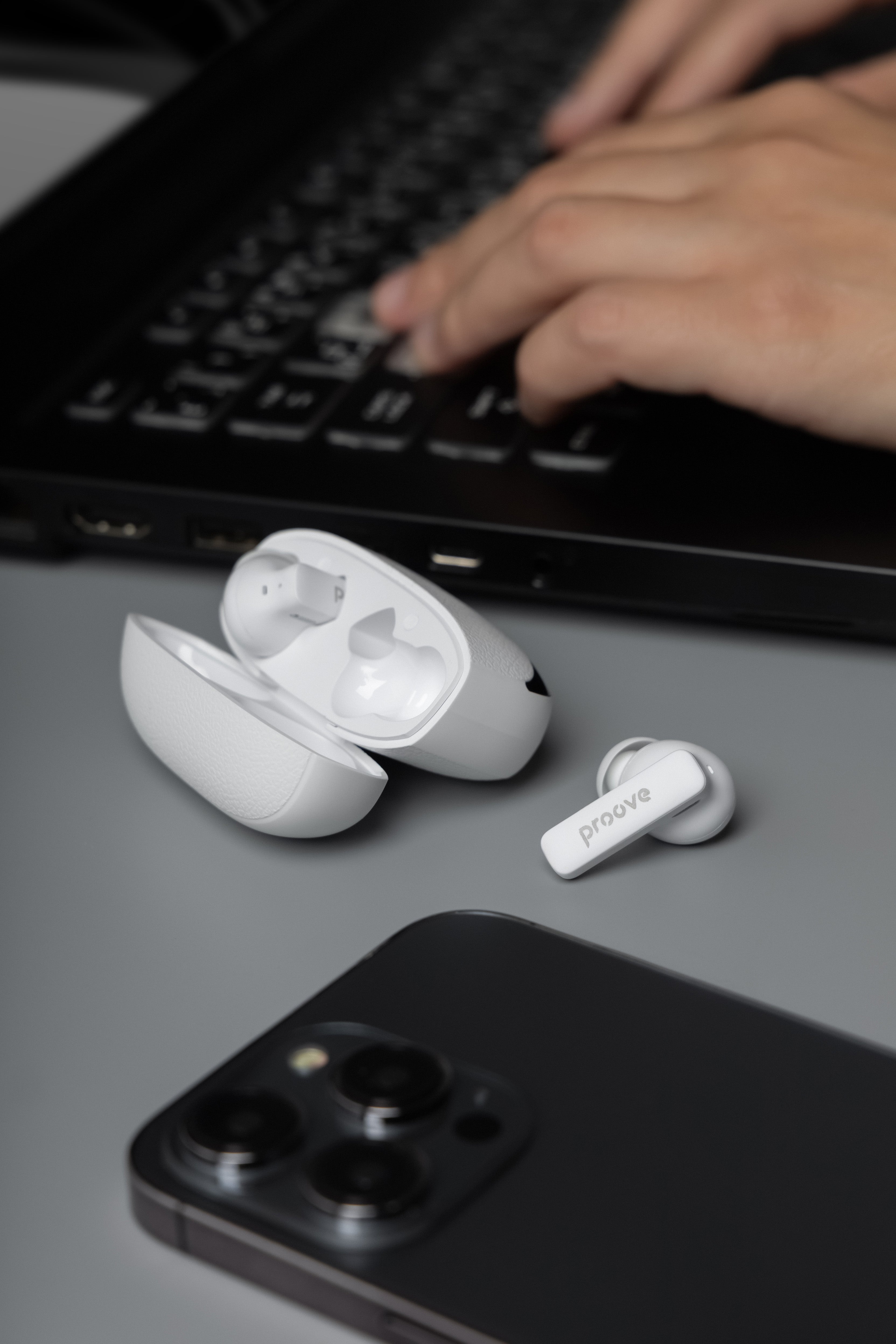 Dëgjuse wireless Proove Dreamer TWS me ANC dhe aplikacion dedikuar (APP), të bardha