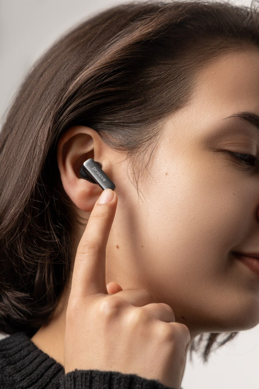 Dëgjuse wireless Proove NoLimit TWS me Hybrid ANC dhe aplikacion inteligjent (APP), të zeza