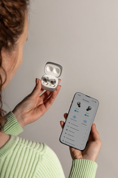 Dëgjuse wireless Proove Charm TWS, touch-control, me aplikacion, Silver