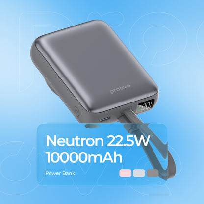 Powerbank Proove Neutron, 10000mAh, 22.5W, wireless, silver