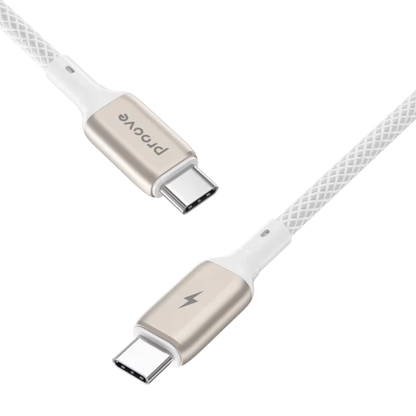 Kabllo karikimi Proove Dense Metal Type-C në Type-C, 60W, 1m, e bardhë