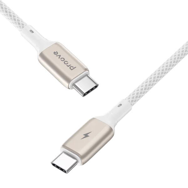 Kabllo karikimi Proove Dense Metal Type-C në Type-C, 60W, 1m, e bardhë