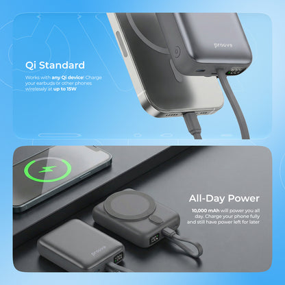 Powerbank Proove Neutron, 10000mAh, 22.5W, wireless, silver