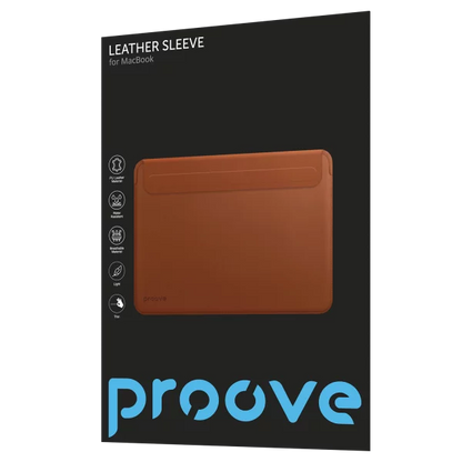 Mbështjellëse Leather Sleeve për MacBook Proove 13.6″ / 14.2″, kafe