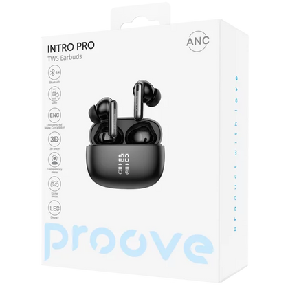 Dëgjuse wireless Proove Intro Pro, IPX4, me aplikacion, të zeza