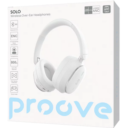 Kufje wireless Proove Solo, ANC, me aplikacion, të bardha
