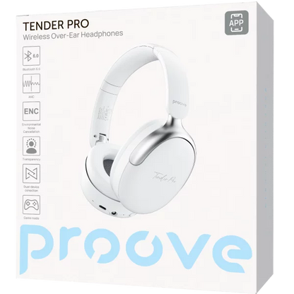 Kufje wireless Proove Tender Pro, me aplikacion, të bardha