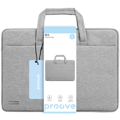 Çantë për laptop Proove Iris 14″, Oxford 300D, gri e çelët