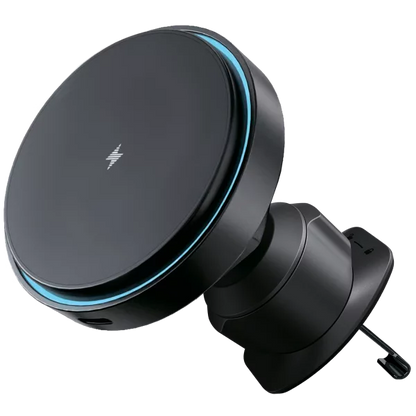 Mbajtëse magnetike për telefon me karikim wireless Proove Light Circle, 15W, për ventilim makine, e zezë