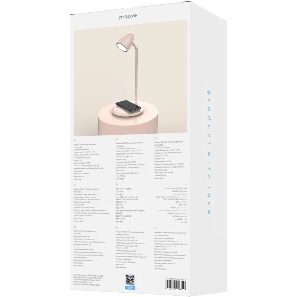 Llambë tavoline Proove Modern, 10W, me karikim wireless, bezhë