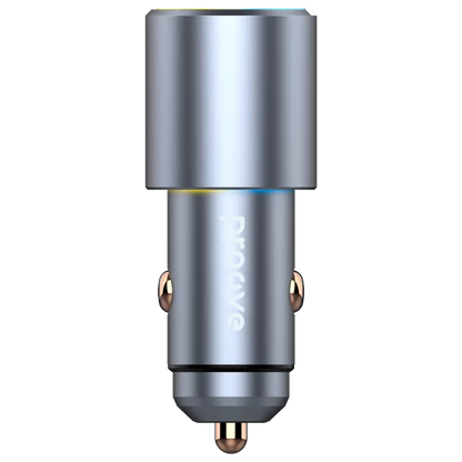 Karikues për makinë Proove Double Energy, 50W, 2×Type-C, metal gri