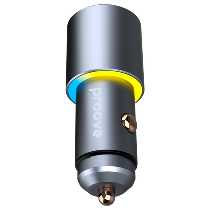 Karikues për makinë Proove Double Energy, 50W, 2×Type-C, metal gri