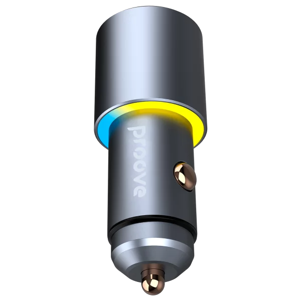 Karikues për makinë Proove Double Energy, 50W, 2×Type-C, metal gri