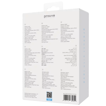 Karikues për makinë Proove Double Energy, 50W, 2×Type-C, metal gri