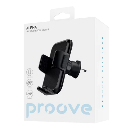 Mbajtëse për telefon Proove Alpha, për ventilim makine, 4.7″–6.9″, e zezë