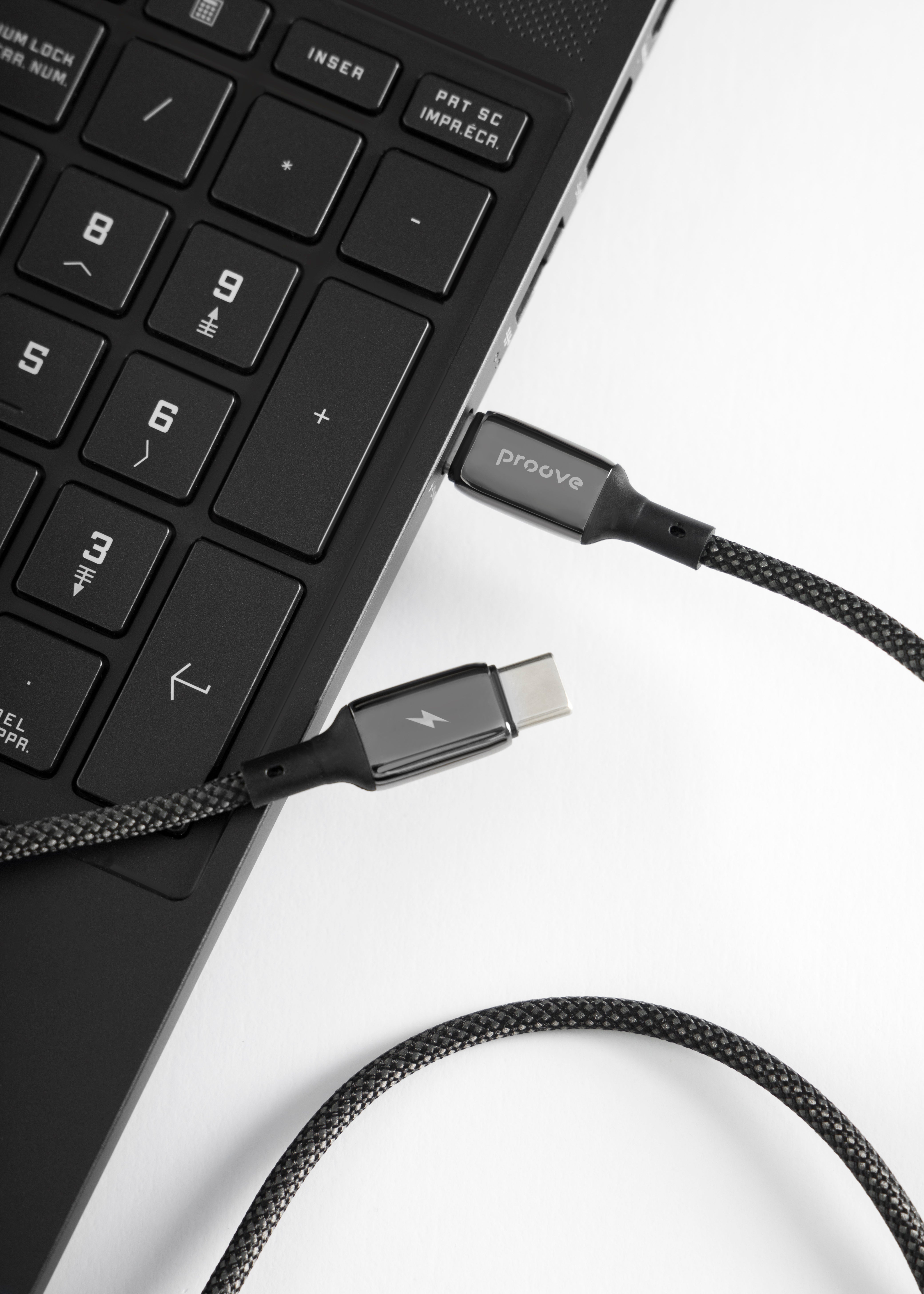 Kabllo karikimi Proove Dense Metal Type-C në Type-C, 60W, 2m, e zezë