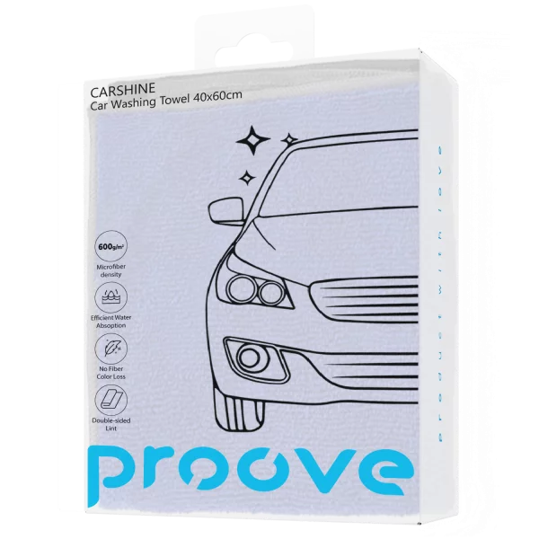 Peshqir mikrofibër për tharje Proove Carshine, 40 × 60 cm, blu