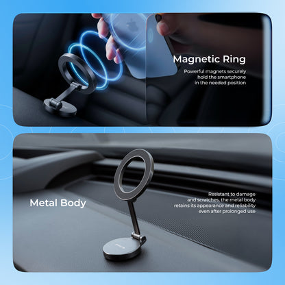 Mbajtëse magnetike për telefon Proove Hoop, ngjitëse, e zezë