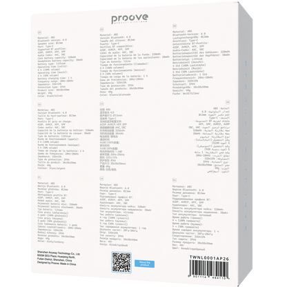 Dëgjuse wireless Proove NoLimit TWS me Hybrid ANC dhe aplikacion inteligjent (APP), të zeza