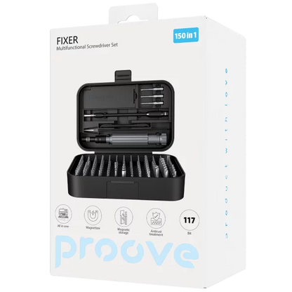 Set veglash Proove Fixer, 150 në 1, CRV, i zi