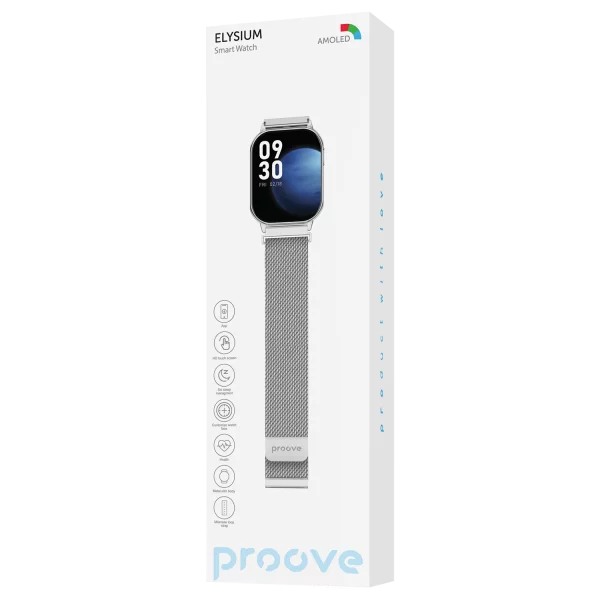 Orë inteligjente Proove Elysium, 2.04" AMOLED, ngjyra silver glossy