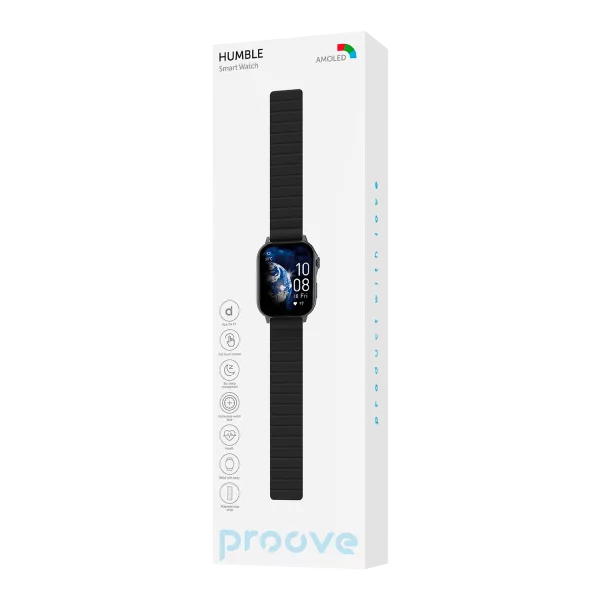 Orë inteligjente Proove Humble, 2.04" AMOLED, e zezë