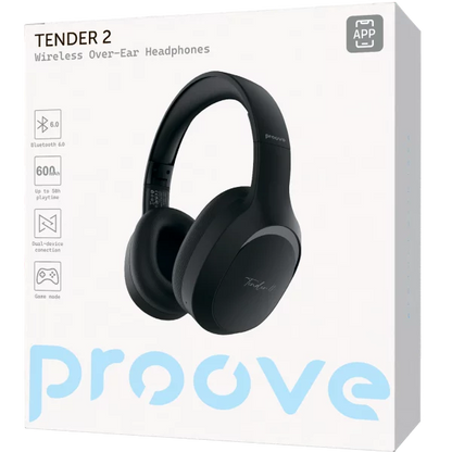 Kufje wireless Proove Tender 2 me aplikacion inteligjent (APP) dhe zë Hi-Fi premium, të zeza