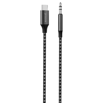 Kabllo audio Proove SoundMesh Type-C në 3.5mm(AUX), 1m, gri