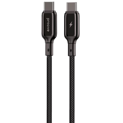 Kabllo karikimi Proove Dense Metal Type-C në Type-C, 60W, 2m, e zezë